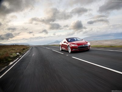 Tesla Model S UK 2013 Poster with Hanger