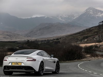 Aston Martin Vanquish Carbon White 2015 Poster with Hanger