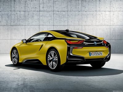 BMW i8 Protonic Frozen Yellow 2018 Poster with Hanger
