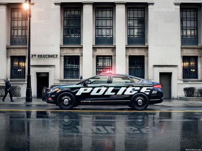 Ford Police Responder Hybrid Sedan 2018 wooden framed poster