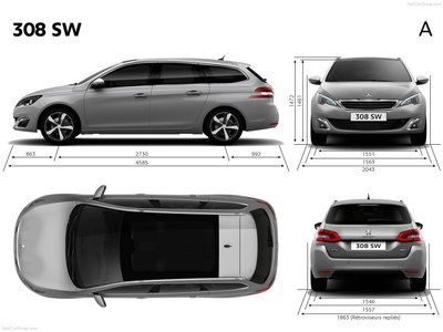 Peugeot 308 SW 2014 Poster with Hanger