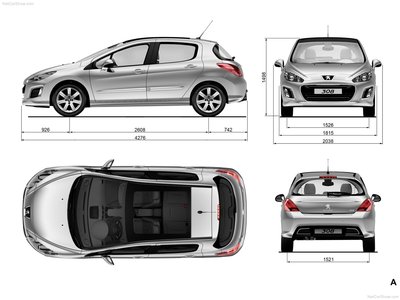 Peugeot 308 2012 Poster with Hanger
