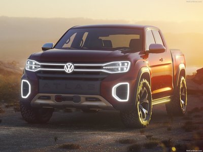 Volkswagen Atlas Tanoak Pickup Concept 2018 metal framed poster