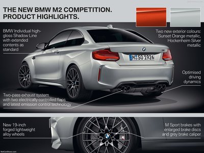 BMW M2 Competition 2019 metal framed poster