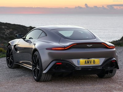 Aston Martin Vantage Tungsten Silver 2019 Poster with Hanger