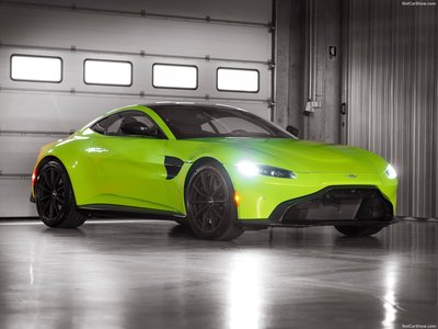 Aston Martin Vantage Lime Essence 2019 Poster with Hanger