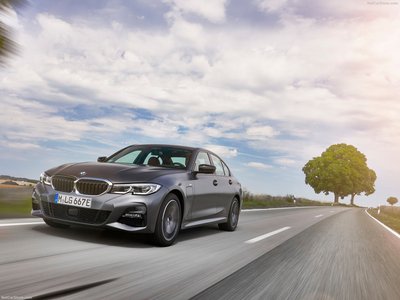 BMW 330e Sedan  2019 metal framed poster