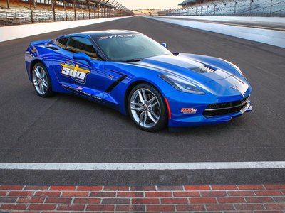 Chevrolet Corvette Stingray Indy 500 Pace Car 2014 Poster with Hanger