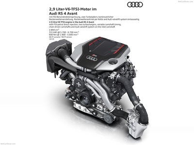 Audi RS4 Avant 2020 metal framed poster