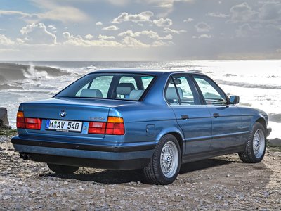 BMW 5-Series 1992 metal framed poster