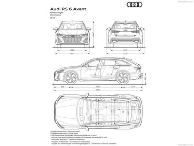 Audi RS6 Avant 2020 metal framed poster