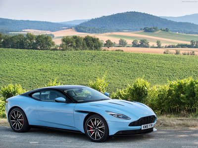 Aston Martin DB11 Frosted Glass Blue 2017 Poster with Hanger