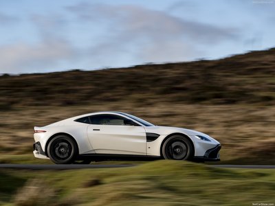 Aston Martin Vantage Morning Frost White 2019 Poster with Hanger