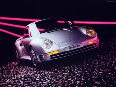 Porsche 959 1986 metal framed poster
