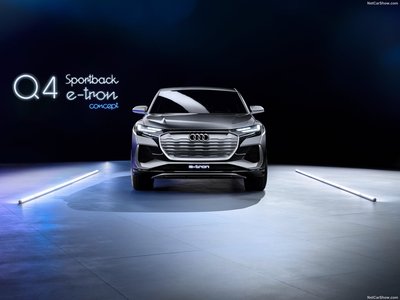 Audi Q4 Sportback e-tron Concept 2020 wooden framed poster