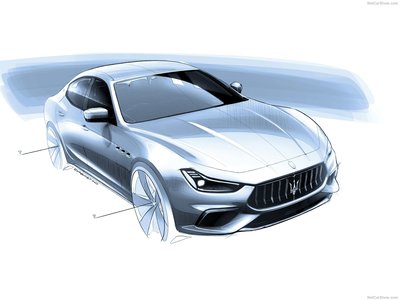 Maserati Ghibli Hybrid 2021 Poster with Hanger