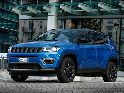 Jeep Compass 4xe 2021 wooden framed poster