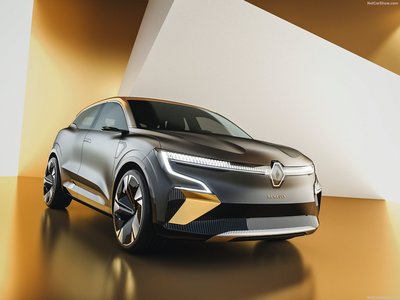 Renault Megane eVision Concept 2020 wooden framed poster