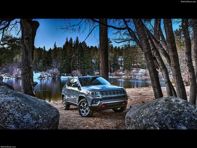 Jeep Compass US 2022 wooden framed poster
