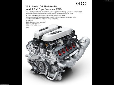 Audi R8 V10 performance RWD 2022 metal framed poster