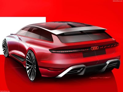 Audi A6 Avant e-tron Concept 2022 wooden framed poster