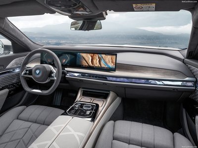 BMW 7-Series 2023 wooden framed poster
