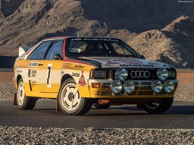 Audi quattro A2 Rallye 1984 Poster with Hanger
