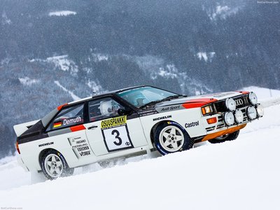 Audi quattro A2 Rallye 1984 Poster with Hanger