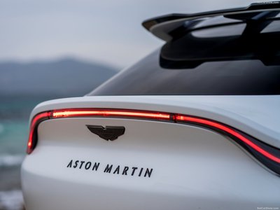 Aston Martin DBX707 Satin Neutron White 2023 wooden framed poster
