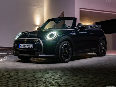Mini Cooper SE Convertible 2023 Poster with Hanger