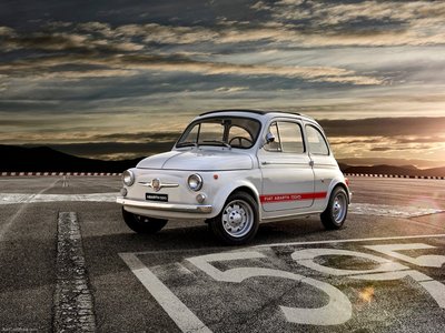 Fiat 595 Abarth 50th Anniversary 2014 Poster with Hanger