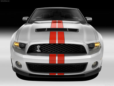 Ford Mustang Shelby GT500 Convertible 2011 wooden framed poster