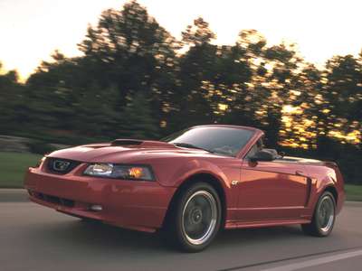 Ford Mustang GT Convertible 2001 Poster with Hanger