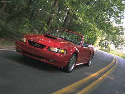 Ford Mustang GT Convertible 2001 Poster with Hanger