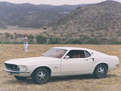 Ford Mustang 1969 wooden framed poster