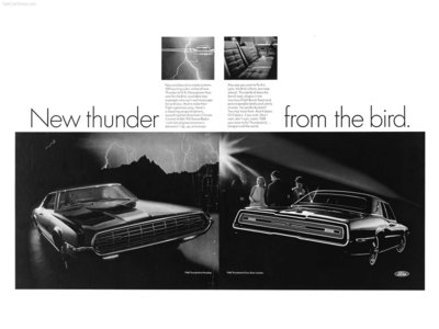 Ford Thunderbird 1968 metal framed poster