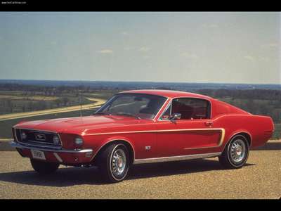 Ford Mustang GT 1968 metal framed poster
