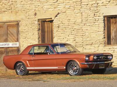 Ford Mustang GT 1966 wooden framed poster