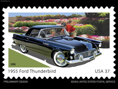 Ford Thunderbird 1955 metal framed poster