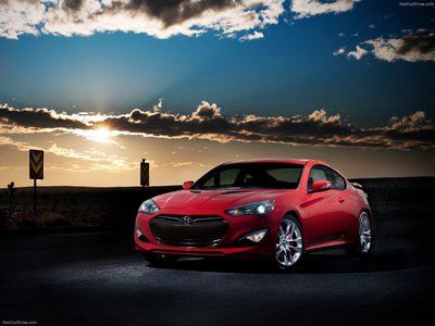 Hyundai Genesis Coupe 2013 wooden framed poster