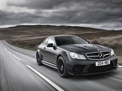 Mercedes Benz C63 AMG Coupe Black Series 2012 wooden framed poster
