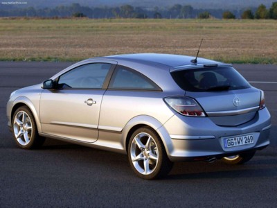 Opel Astra GTC with Panoramic Roof 2005 wooden framed poster