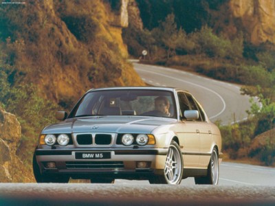 BMW M5 1995 wooden framed poster
