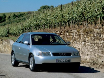 Audi A3 3-door 1998 metal framed poster