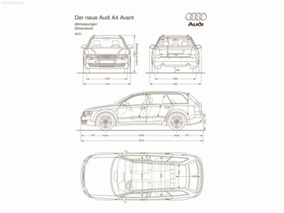 Audi A4 Avant 2001 wooden framed poster