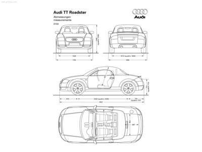 Audi TT Roadster 3.2 quattro 2003 wooden framed poster