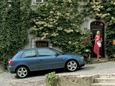 Audi A3 3-door 2000 wooden framed poster