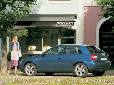 Audi A3 3-door 2000 wooden framed poster