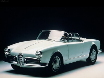 Alfa Romeo Giulietta Spider 1955 wooden framed poster