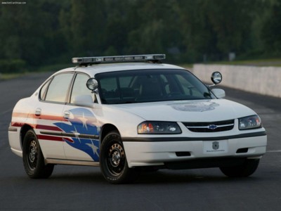 Chevrolet Impala Police Vehicle 2003 wooden framed poster